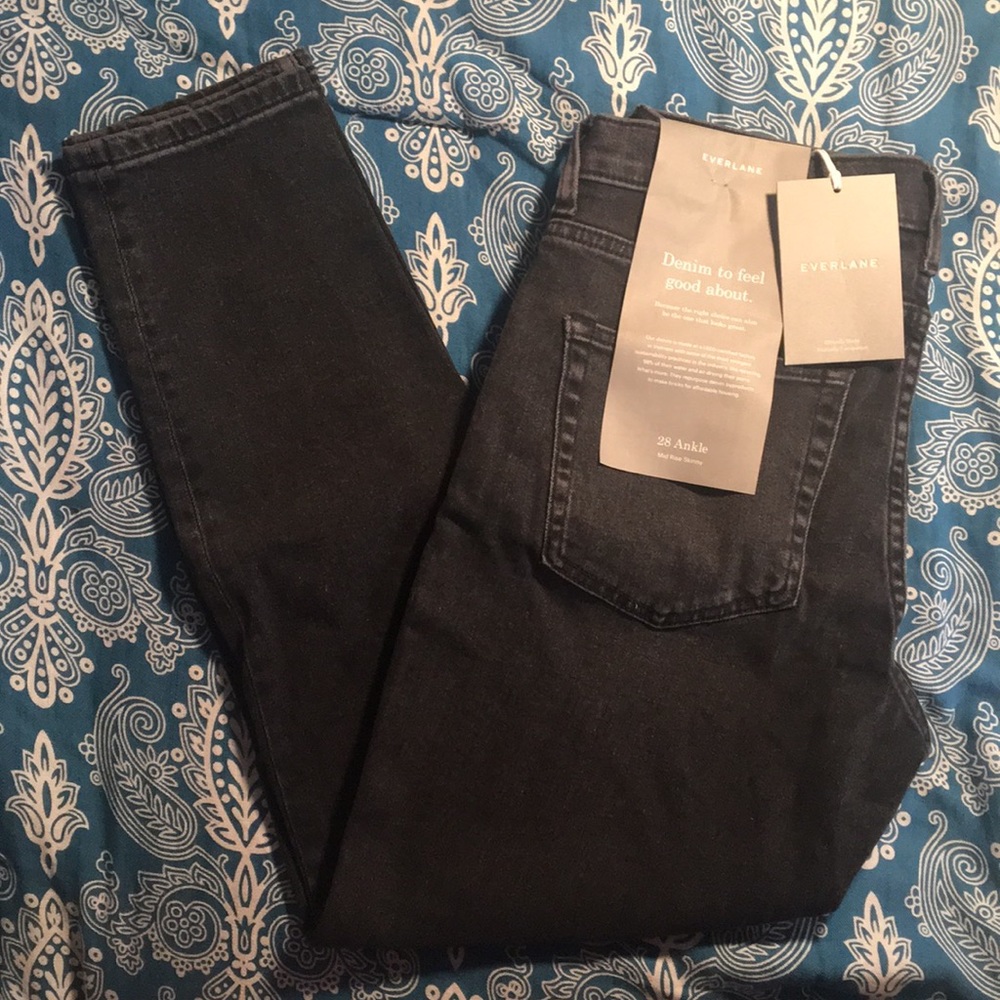 NWT Everlane Jeans Mid Rise Skinny 28 Ankle